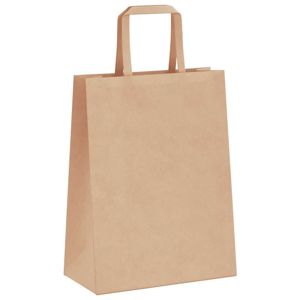 Braune Papiertragetaschen mit Henkel, 50 Stk.