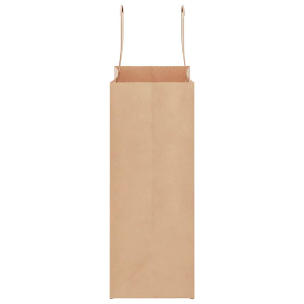 Braune Papiertragetaschen mit Henkel, 50 Stk.