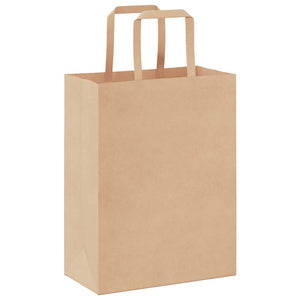 Braune Papiertragetaschen mit Henkel, 50 Stk.