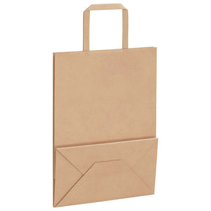 Braune Papiertragetaschen mit Henkel, 50 Stk.