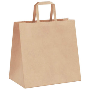Braune Papiertragetaschen mit Henkel, 50 Stk.