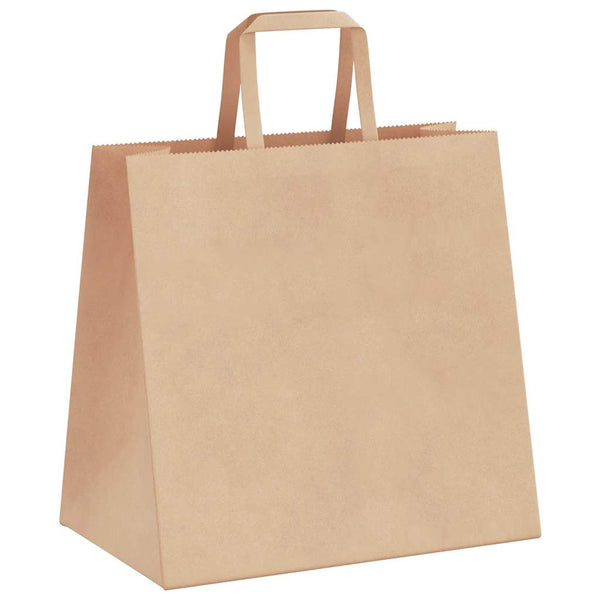 Braune Papiertragetaschen mit Henkel, 50 Stk.