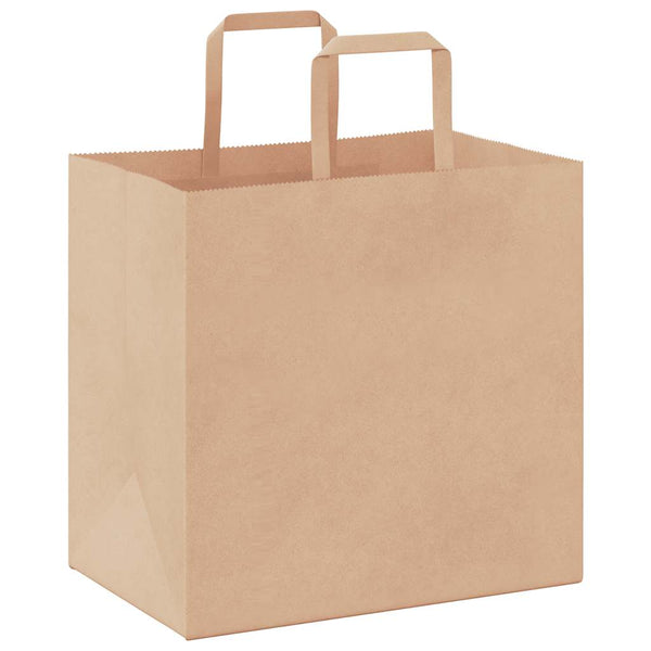 Braune Papiertragetaschen mit Henkel, 50 Stk.