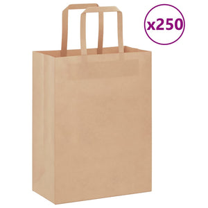 Braune Papiertragetaschen mit Henkel, 250 Stk.