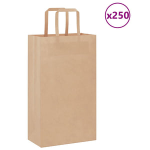 Braune Papiertragetaschen mit Henkel, 21x11x36 cm, 250 Stk.