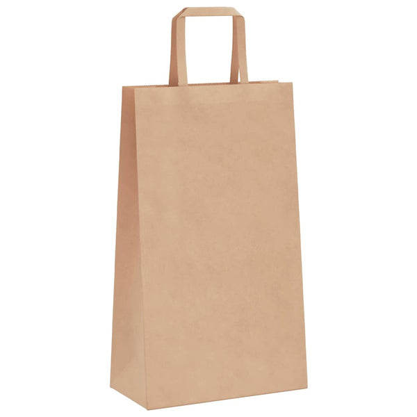 Braune Papiertragetaschen mit Henkel, 21x11x36 cm, 250 Stk.