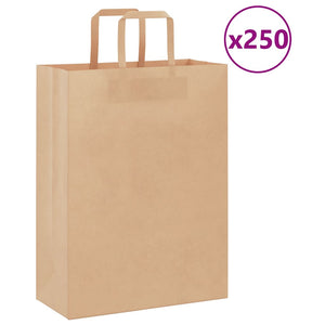 Papiertragetaschen Braun mit Henkeln, 250 Stk.