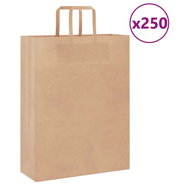 Braune Papiertragetaschen mit Henkel, 250 Stk.