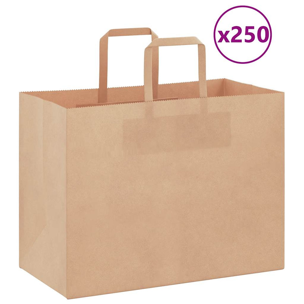 Papiertragetaschen Braun mit Henkel 32x17x25cm, 250 Stk