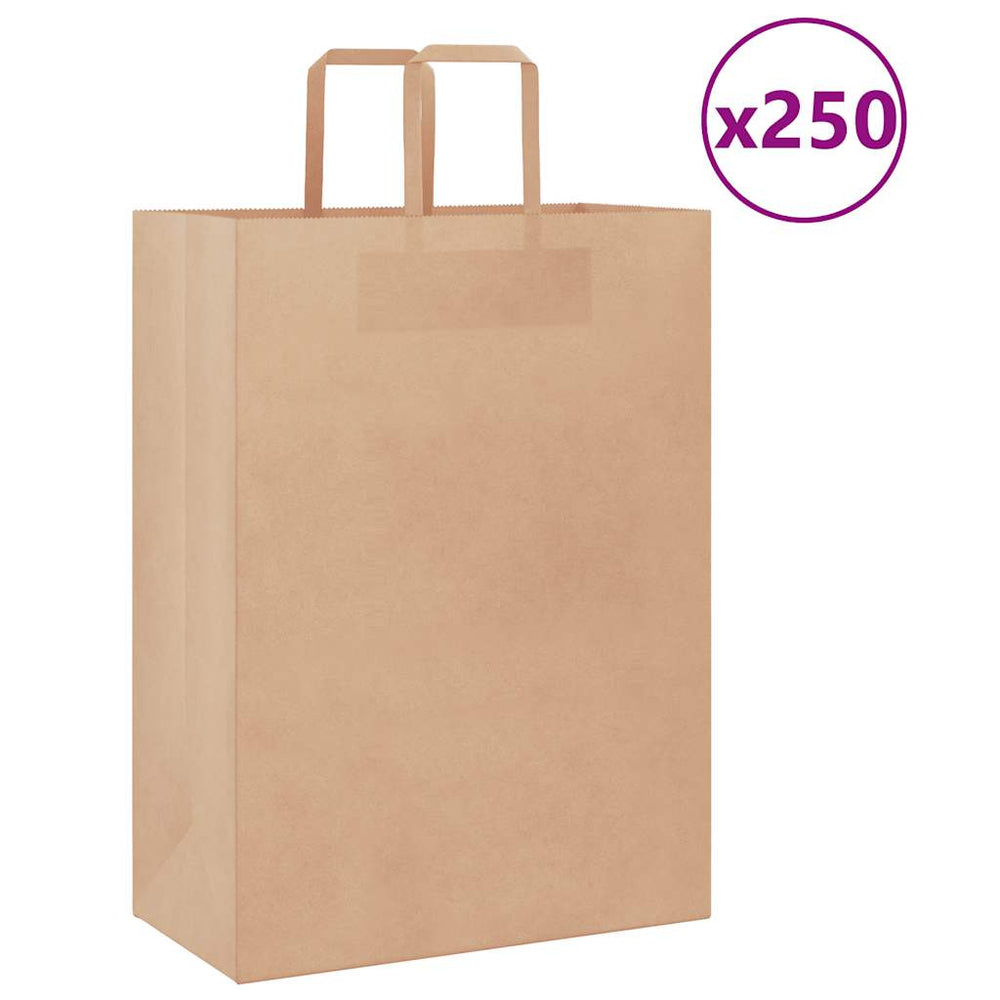 Braune Papiertragetaschen mit Henkel, 250 Stk.