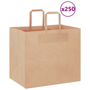 Braune Papiertragetaschen mit Henkel, 250 Stk.