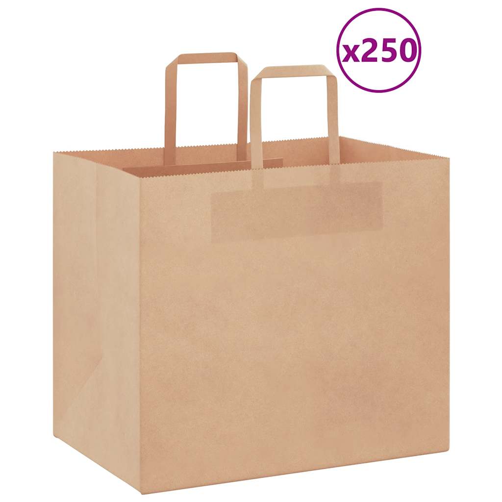 Braune Papiertragetaschen mit Henkel, 250 Stk.