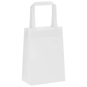 Papiertragetaschen Weiß mit Henkeln, 50 Stk.