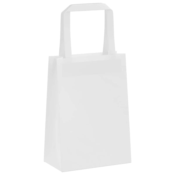 Papiertragetaschen Weiß mit Henkeln, 50 Stk.