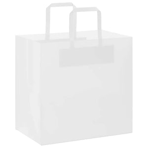 Weiße Papiertragetaschen mit Henkel, 50 Stk. 26x17x25 cm