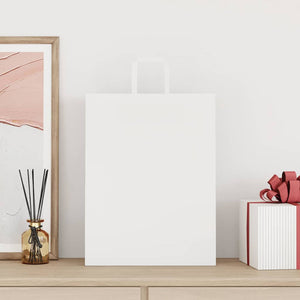 Weiße Papiertragetaschen mit Henkeln, 50 Stk. 32x12x42 cm