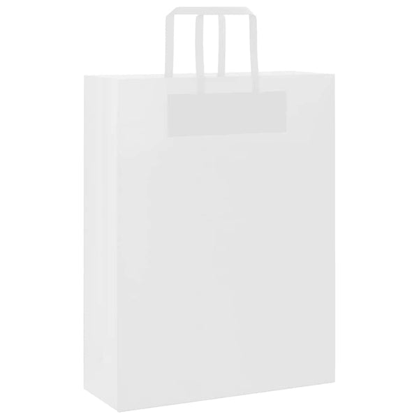 Weiße Papiertragetaschen mit Henkeln, 50 Stk. 32x12x42 cm