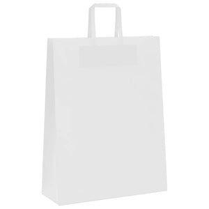 Weiße Papiertragetaschen mit Henkeln, 50 Stk. 32x12x42 cm