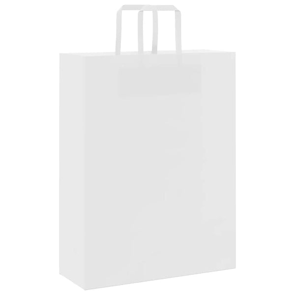 Weiße Papiertragetaschen mit Henkeln, 50 Stk. 32x12x42 cm