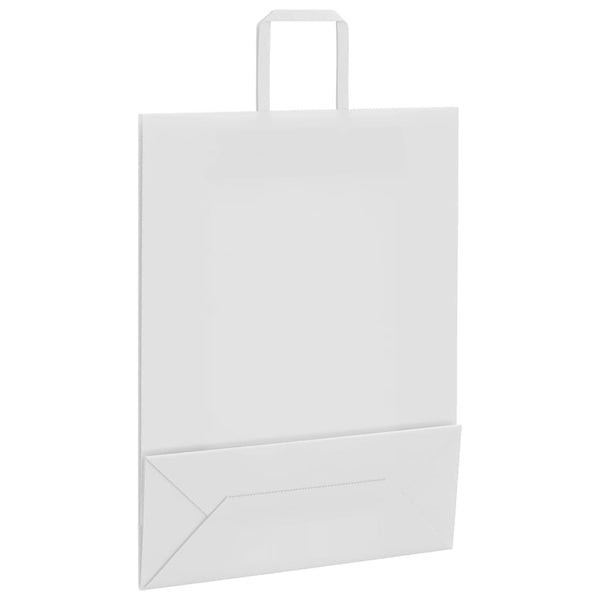 Weiße Papiertragetaschen mit Henkeln, 50 Stk. 32x12x42 cm