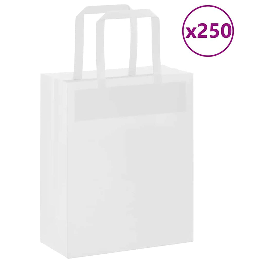 Weiße Papiertragetaschen mit Henkel, 250 Stk. 18x8x22 cm