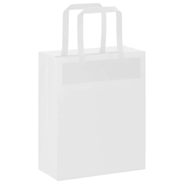 Weiße Papiertragetaschen mit Henkel, 250 Stk. 18x8x22 cm