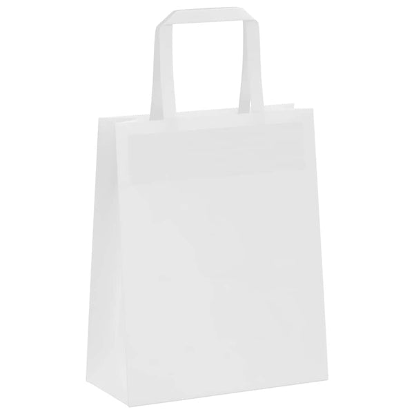 Weiße Papiertragetaschen mit Henkel, 250 Stk. 18x8x22 cm
