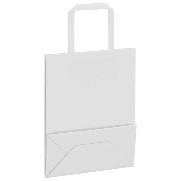 Weiße Papiertragetaschen mit Henkel, 250 Stk. 18x8x22 cm