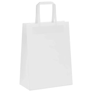 Weiße Papiertragetaschen mit Henkeln, 21x11x28 cm, 250 Stk.