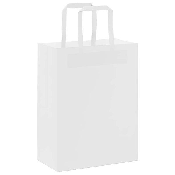 Weiße Papiertragetaschen mit Henkeln, 21x11x28 cm, 250 Stk.