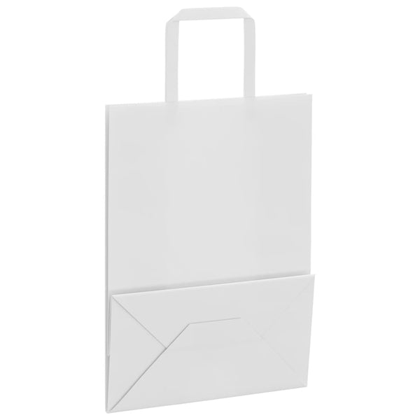 Weiße Papiertragetaschen mit Henkeln, 21x11x28 cm, 250 Stk.