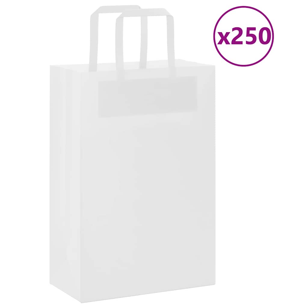 Weiße Papiertragetaschen mit Henkel, 250 Stk. 21x11x31 cm