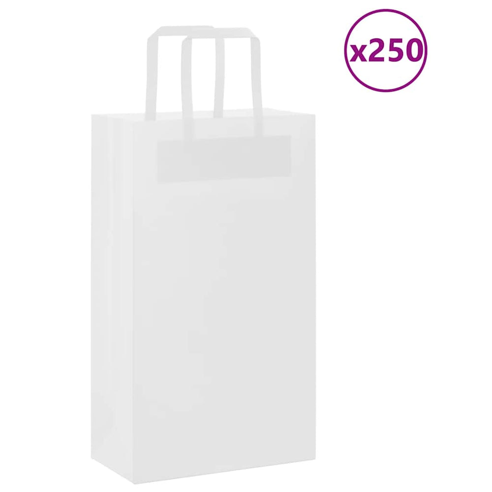 Weiße Papiertragetaschen mit Henkel, 250 Stk.