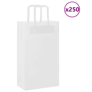 Weiße Papiertragetaschen mit Henkel, 250 Stk.