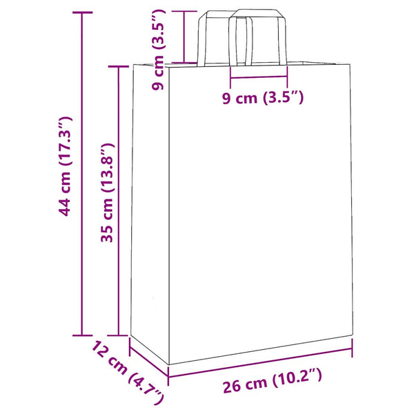 Papiertragetaschen Weiß mit Henkel 26x12x35 cm, 250 Stk.