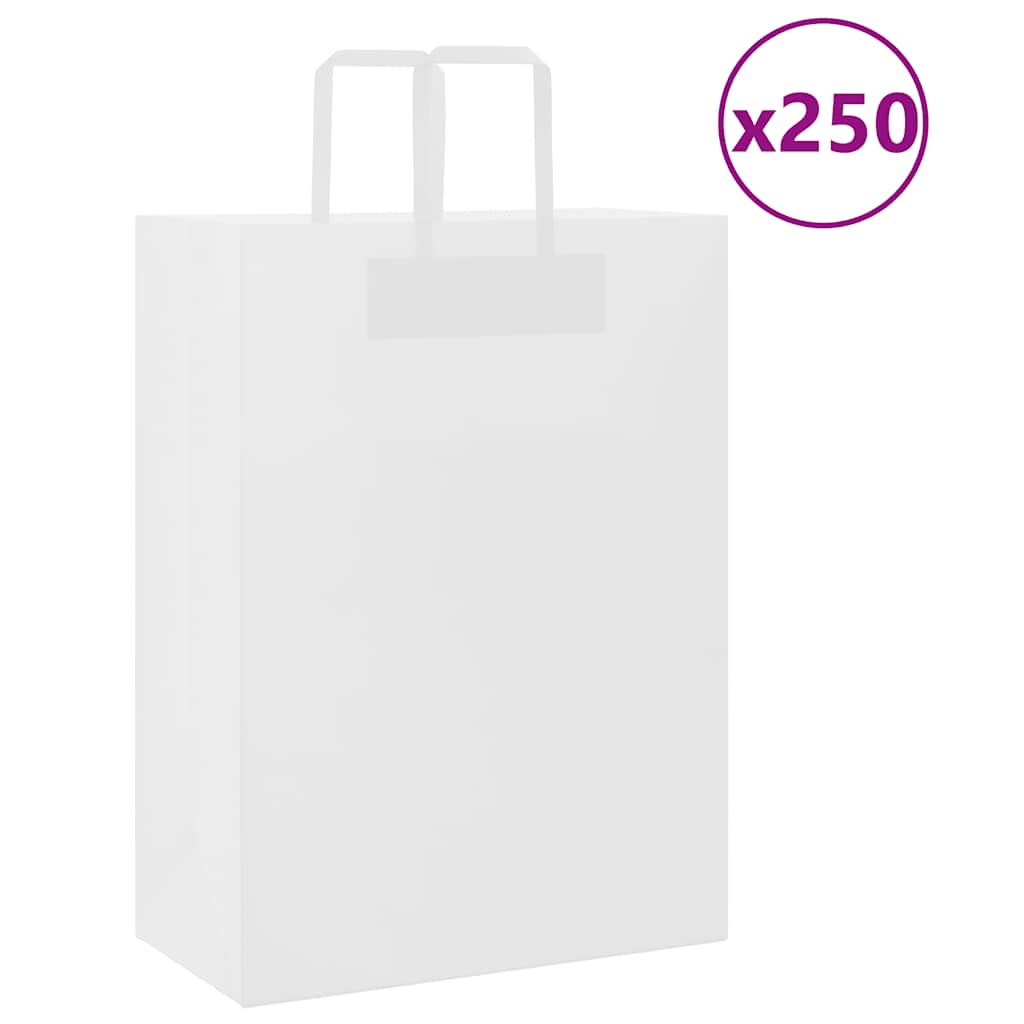 Papiertragetaschen Weiß mit Henkeln 32x17x44 cm - 250 Stk.