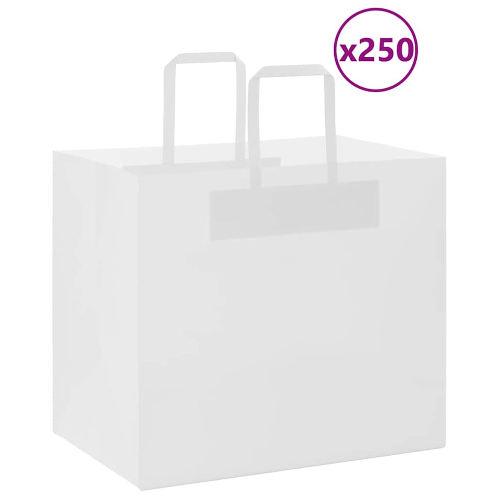 Weiße Papiertragetaschen mit Henkel, 250 Stk. 32x22x28 cm