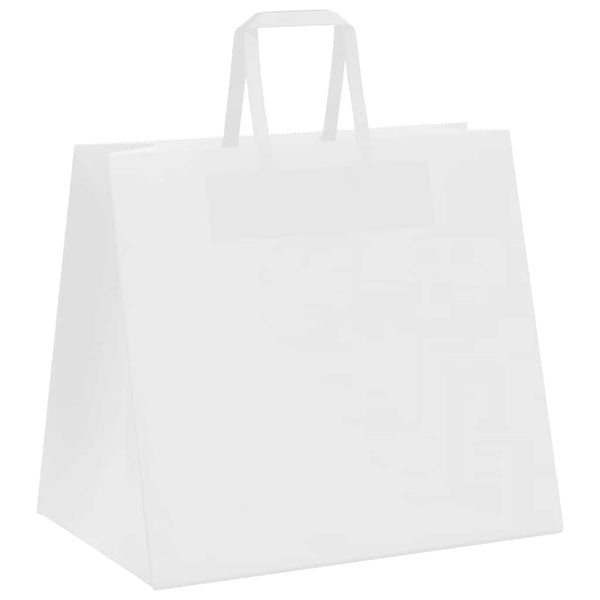 Weiße Papiertragetaschen mit Henkel, 250 Stk. 32x22x28 cm