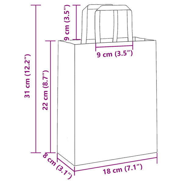 Schwarze Papiertragetaschen mit Henkeln, 250 Stk. - 18x8x22 cm