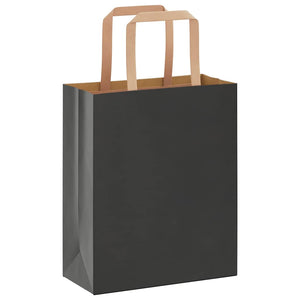 Schwarze Papiertragetaschen mit Henkeln, 250 Stk. - 18x8x22 cm