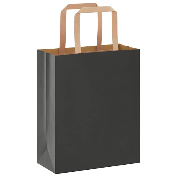 Schwarze Papiertragetaschen mit Henkeln, 250 Stk. - 18x8x22 cm