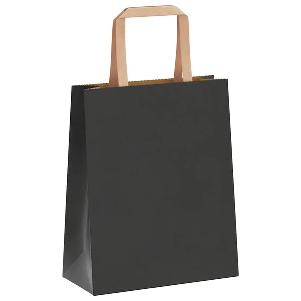 Schwarze Papiertragetaschen mit Henkeln, 250 Stk. - 18x8x22 cm