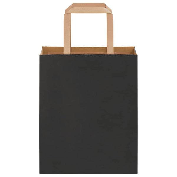 Schwarze Papiertragetaschen mit Henkeln, 250 Stk. - 18x8x22 cm