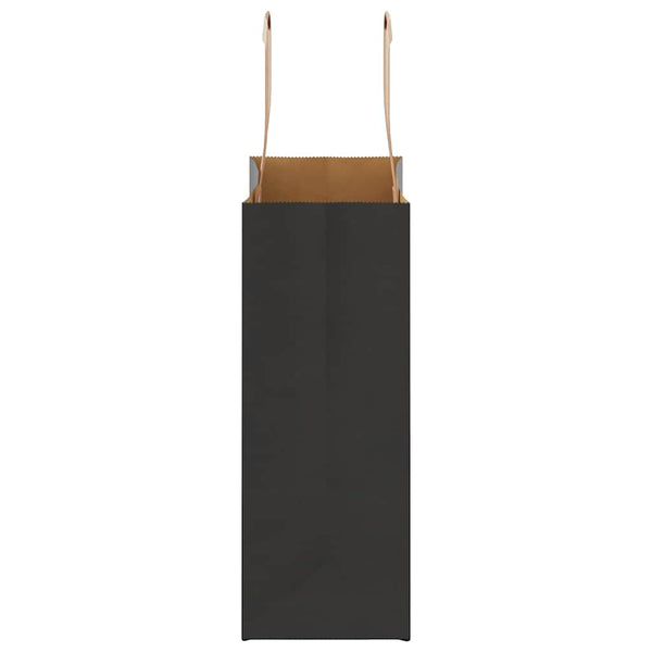 Schwarze Papiertragetaschen mit Henkeln, 250 Stk. - 18x8x22 cm