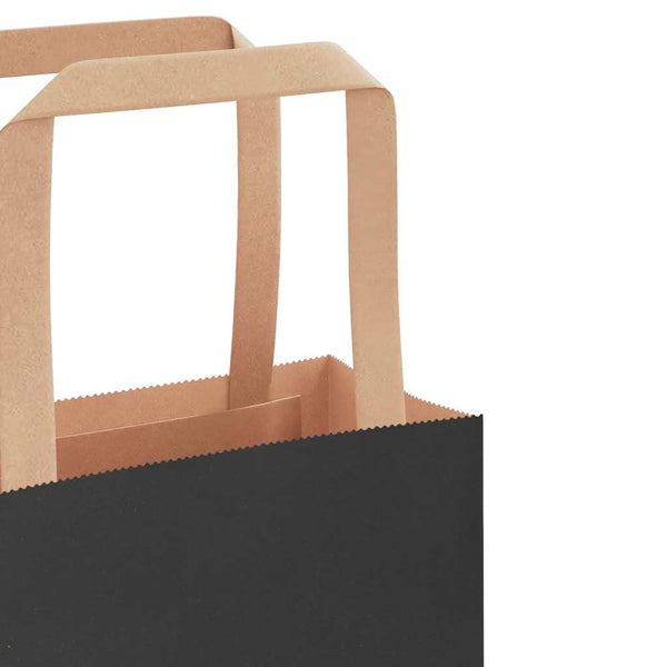 Schwarze Papiertragetaschen mit Henkeln, 250 Stk. - 18x8x22 cm