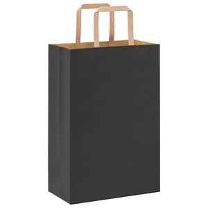 Schwarze Papiertragetaschen mit Henkel, 250 Stk.