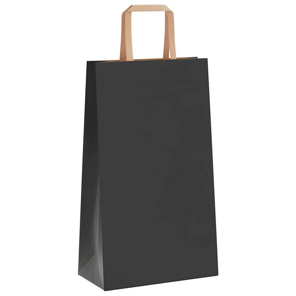 Schwarze Papiertragetaschen mit Henkeln, 250 Stk.