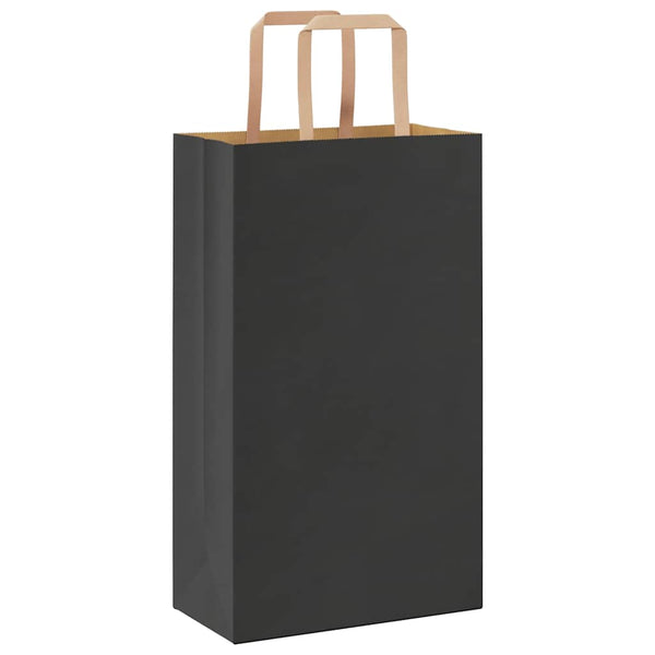 Schwarze Papiertragetaschen mit Henkeln, 250 Stk.