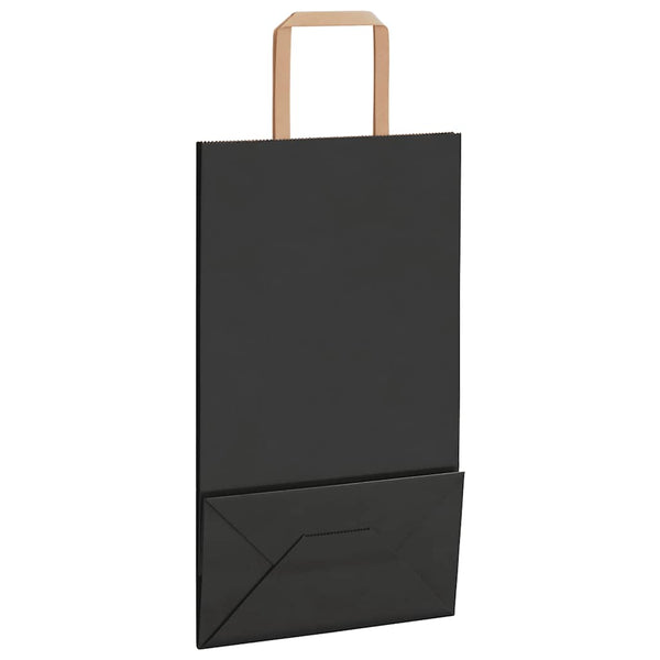 Schwarze Papiertragetaschen mit Henkeln, 250 Stk.