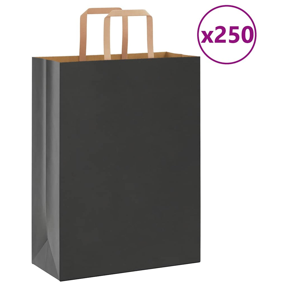 Schwarze Papiertragetaschen mit Henkel, 250 Stk.